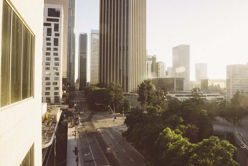 view of the tree-lined streets of LA