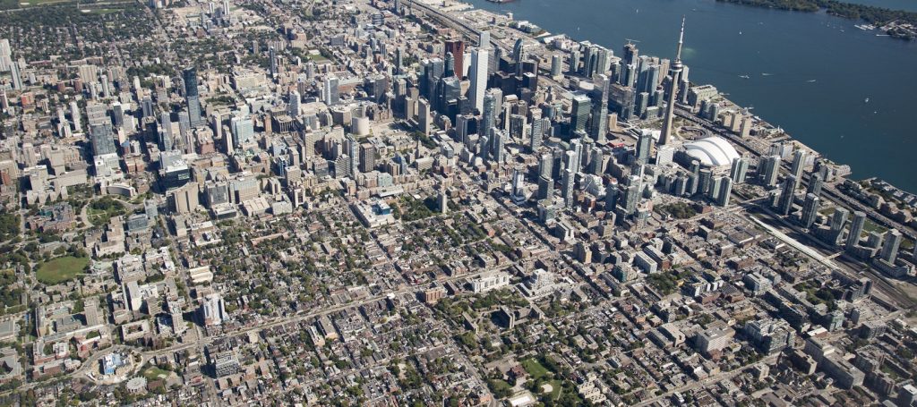 aerial view of downtown Toronto cityscape